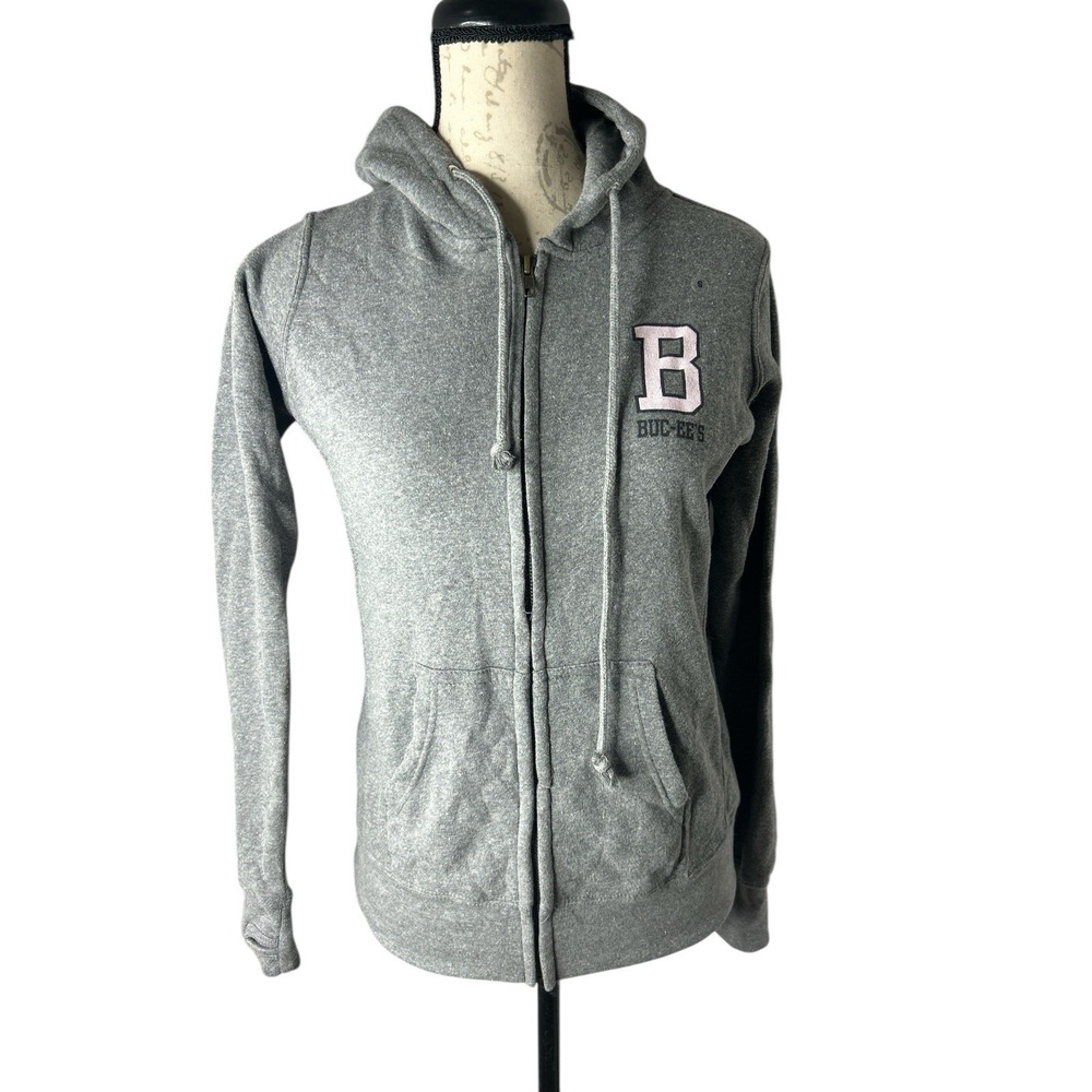 Buc-ee's Full Zip Hoodie Sweatshirt Womens‎ Small Gray NEW